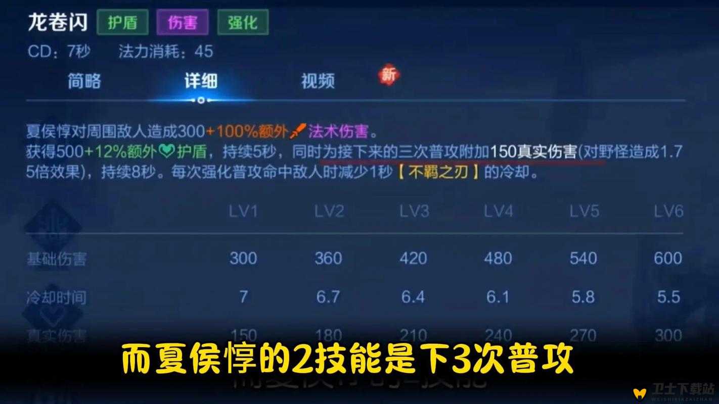 王者荣耀夏侯惇2技能护盾值关联属性，额外最大生命与防御属性探讨